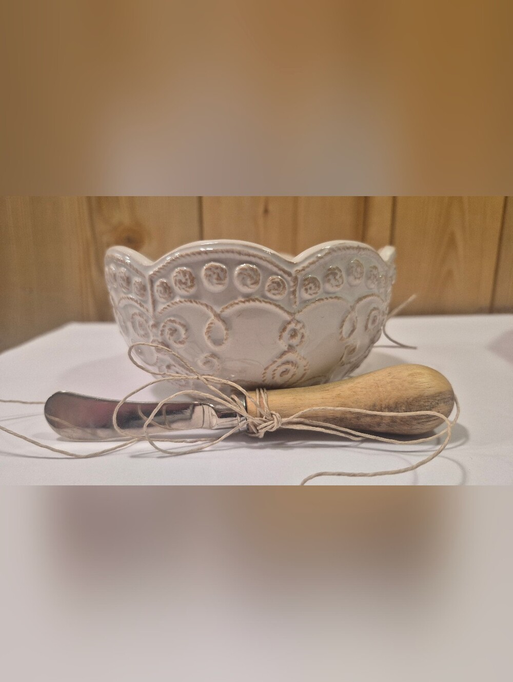 Mud Pie "Knot & Beau Dip Bowl Set w/ Spreader